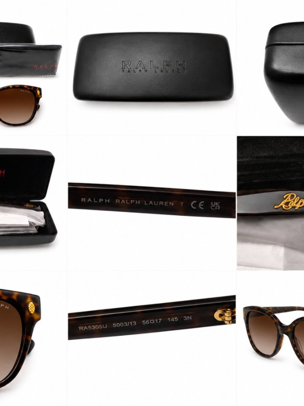 BNIB Ralph Lauren Tortoise Cat Eye Black Havana Sunglasses RA5305U - Picture 14 of 14